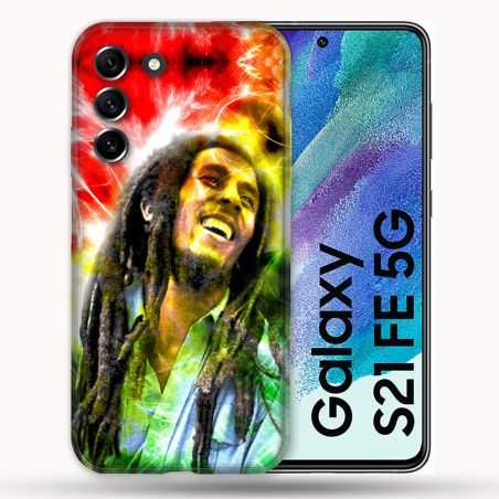 Coque Pour Samsung Galaxy S21 FE / S21FE Musique Bob Marley Color
