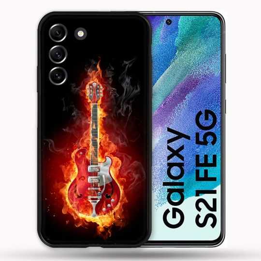 Coque Pour Samsung Galaxy S21 FE / S21FE Musique Guitare Electrique