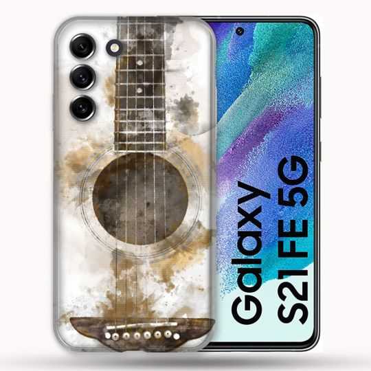 Coque Pour Samsung Galaxy S21 FE / S21FE Musique Guitare Tag