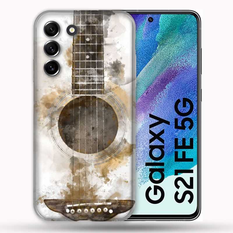 Coque Pour Samsung Galaxy S21 FE / S21FE Musique Guitare Tag