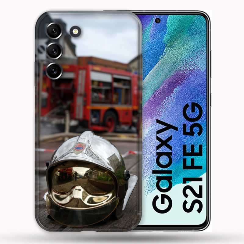 Coque Pour Samsung Galaxy S21 FE / S21FE Pompier Casque Camion