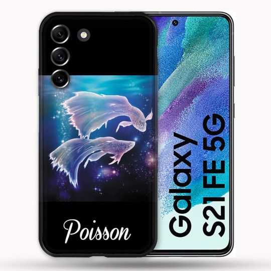 Coque Pour Samsung Galaxy S21 FE / S21FE Signe Zodiaque 2 Poisson
