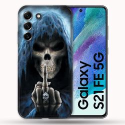 Coque Pour Samsung Galaxy S21 FE / S21FE Tete de Mort Doigt