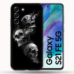 Coque Pour Samsung Galaxy S21 FE / S21FE Tete de Mort Triple