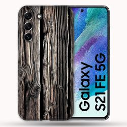 Coque Pour Samsung Galaxy S21 FE / S21FE Texture Bois