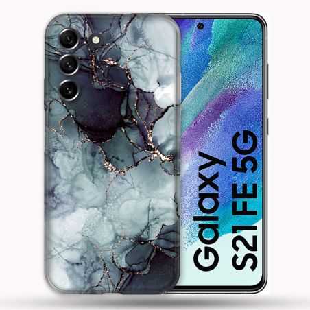 Coque Pour Samsung Galaxy S21 FE / S21FE Texture Marbre Gris