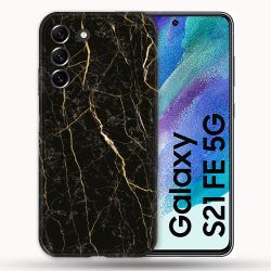 Coque Pour Samsung Galaxy S21 FE / S21FE Texture Marbre Noir