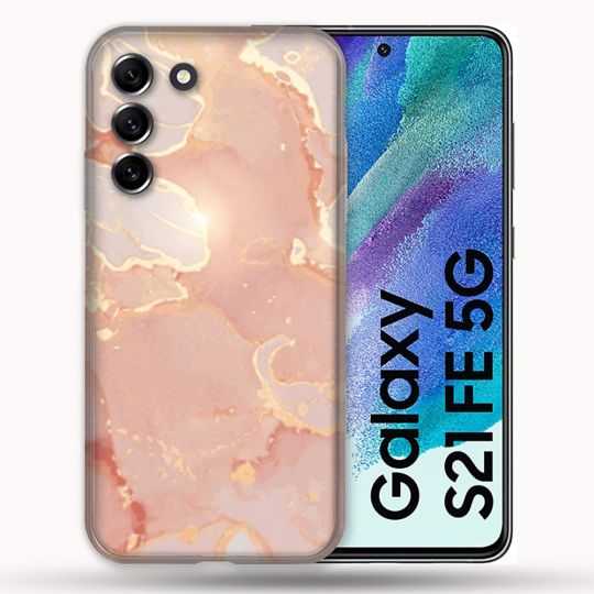 Coque Pour Samsung Galaxy S21 FE / S21FE Texture Marbre Rose