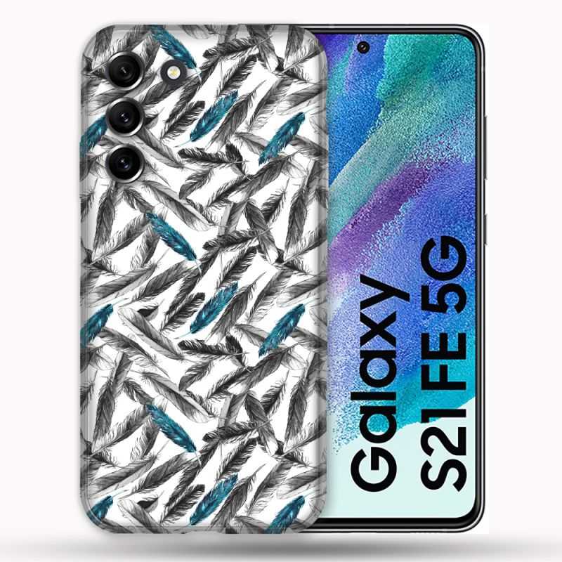 Coque Pour Samsung Galaxy S21 FE / S21FE Texture Plume Canard