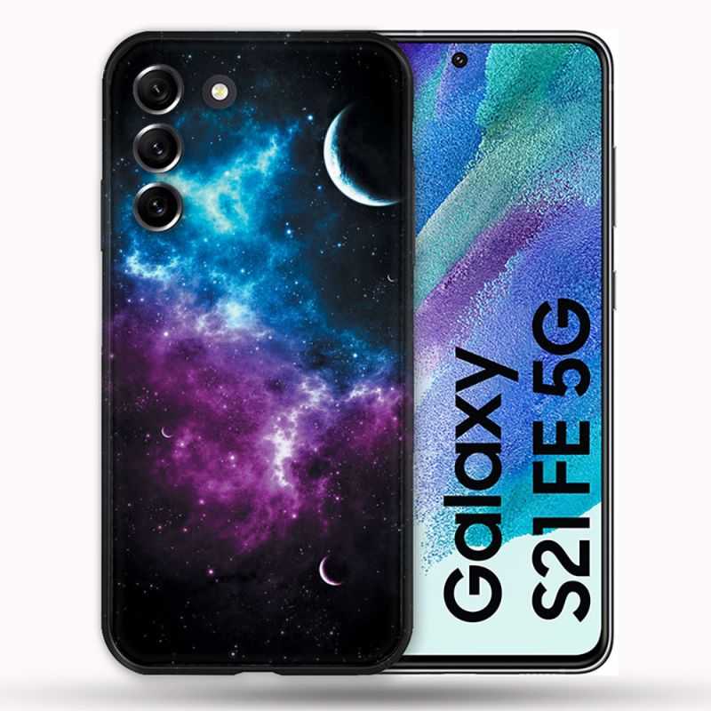 Coque Pour Samsung Galaxy S21 FE / S21FE Univers Bleu Violet