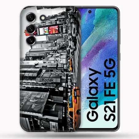Coque Pour Samsung Galaxy S21 FE / S21FE Voyage Amerique USA New York Taxi