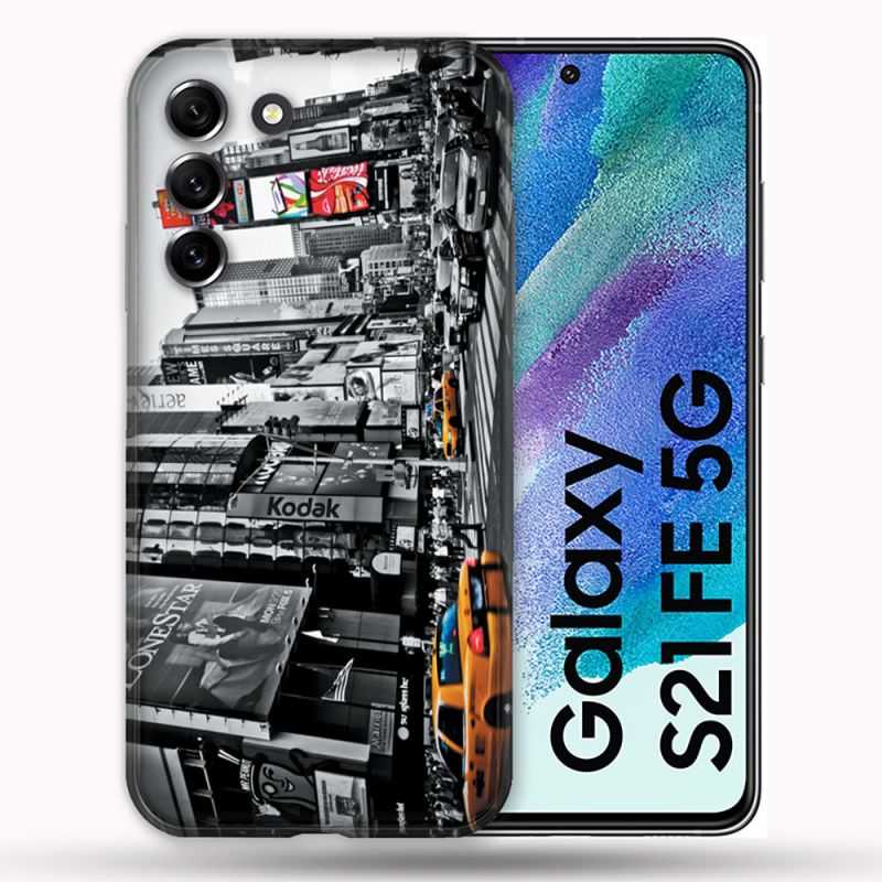 Coque Pour Samsung Galaxy S21 FE / S21FE Voyage Amerique USA New York Taxi