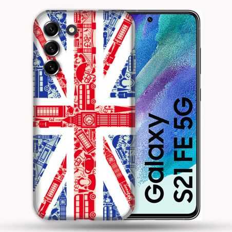 Coque Pour Samsung Galaxy S21 FE / S21FE Voyage Angleterre Blanc