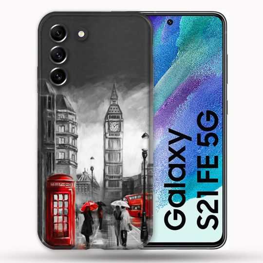 Coque Pour Samsung Galaxy S21 FE / S21FE Voyage Angleterre Londres Vintage