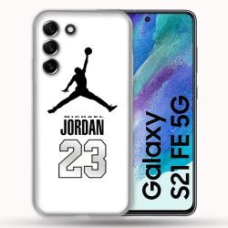 Coque Pour Samsung Galaxy S21 FE / S21FE Jordan 23 Blanc