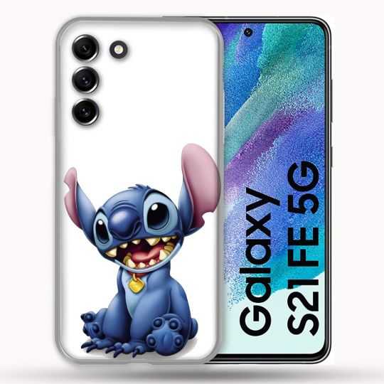 Coque Pour Samsung Galaxy S21 FE / S21FE Stitch Blanc
