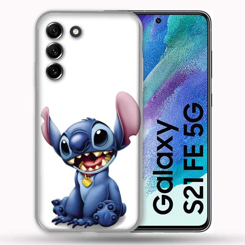 Coque Pour Samsung Galaxy S21 FE / S21FE Stitch Blanc