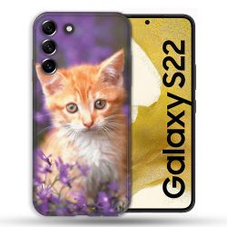 Coque Pour Samsung Galaxy S22 Animal Chat Violet