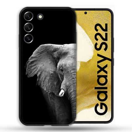 Coque Pour Samsung Galaxy S22 Animal Elephant Noir