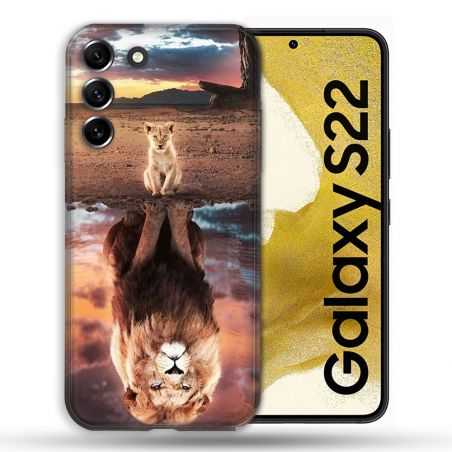 Coque Pour Samsung Galaxy S22 Animal Lion Reflet
