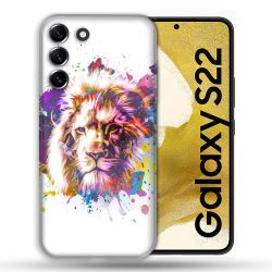 Coque Pour Samsung Galaxy S22 Animal Lion Tag