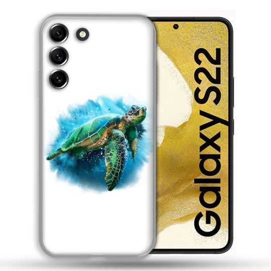 Coque Pour Samsung Galaxy S22 Animal Tortue Blanche multicolore