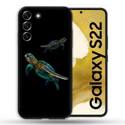 Coque Pour Samsung Galaxy S22 Animal Tortue Noire multicolore