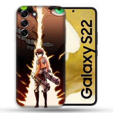 Coque Pour Samsung Galaxy S22 Manga Attaque Titans Eren Eclair