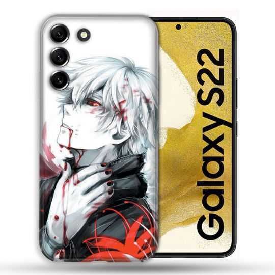 Coque Pour Samsung Galaxy S22 Manga Tokyo Ghoul Kaneki Blanc