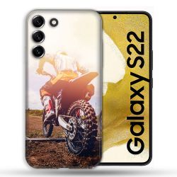 Coque Pour Samsung Galaxy S22 Moto Cross Soleil
