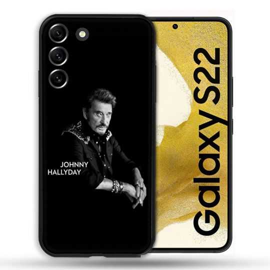 Coque Pour Samsung Galaxy S22 Musique Johnny Hallyday Noir