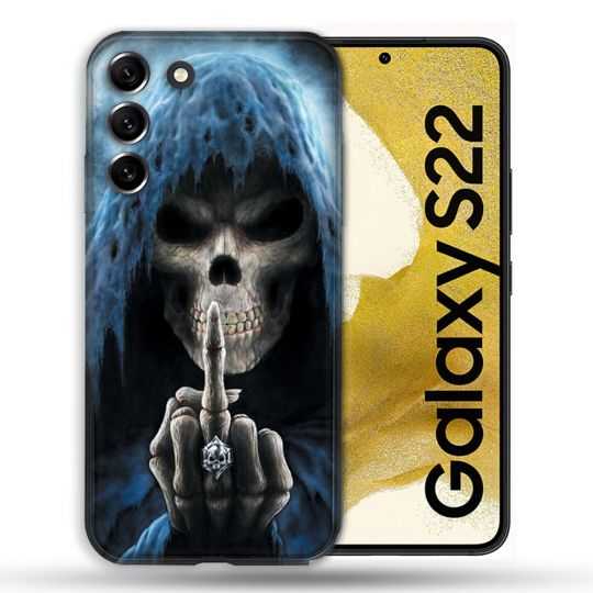 Coque Pour Samsung Galaxy S22 Tete de Mort Doigt
