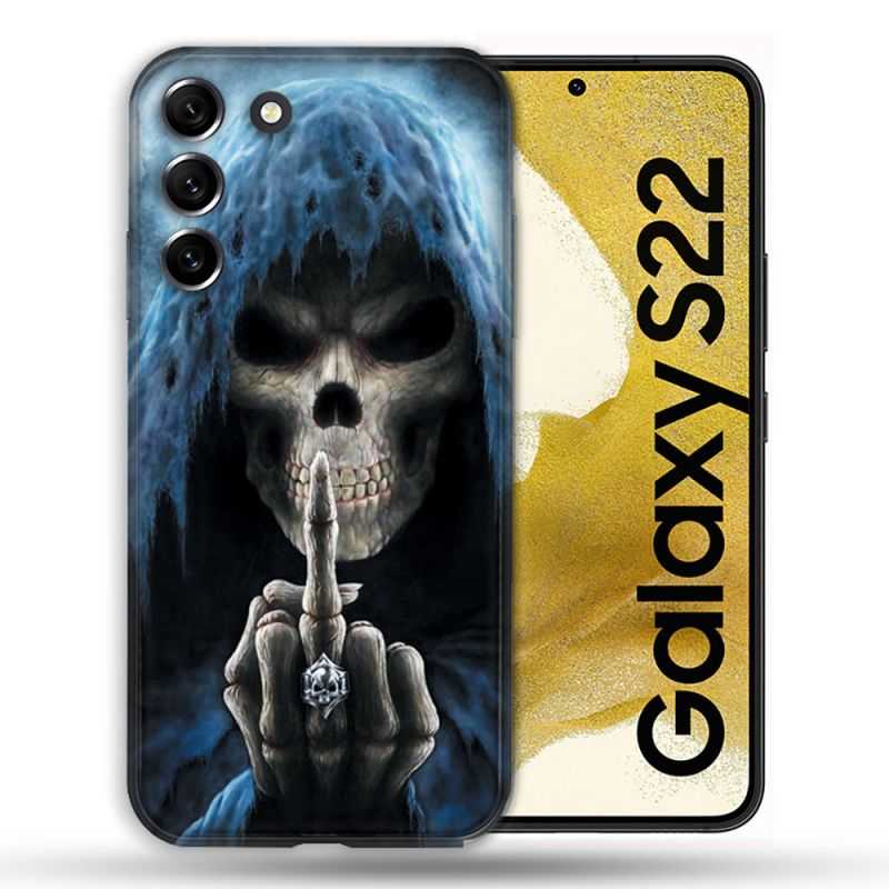 Coque Pour Samsung Galaxy S22 Tete de Mort Doigt