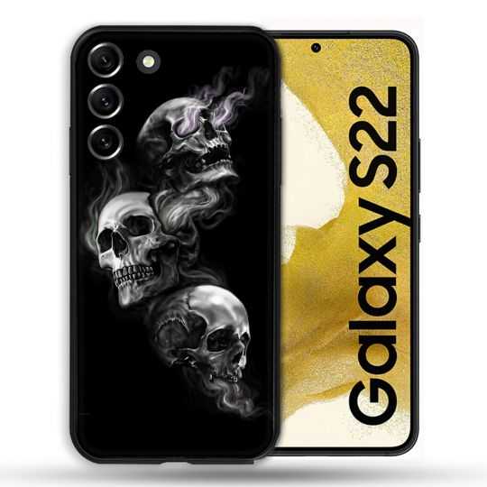 Coque Pour Samsung Galaxy S22 Tete de Mort Triple
