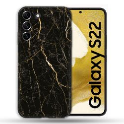 Coque Pour Samsung Galaxy S22 Texture Marbre Noir