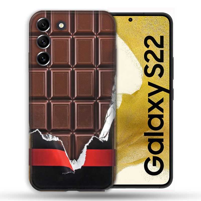 Coque Pour Samsung Galaxy S22 Texture Trompe Oeil Chocolat