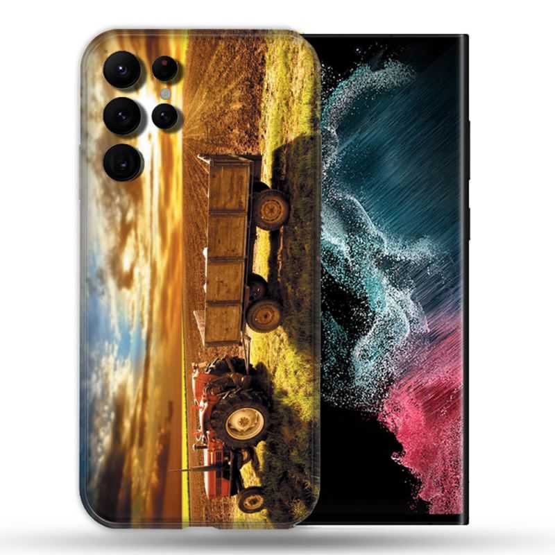Coque Pour Samsung Galaxy S22 Ultra Agriculture Tracteur Color