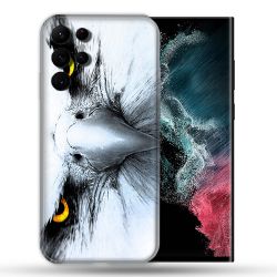 Coque Pour Samsung Galaxy S22 Ultra Animal Aigle Royal Blanc