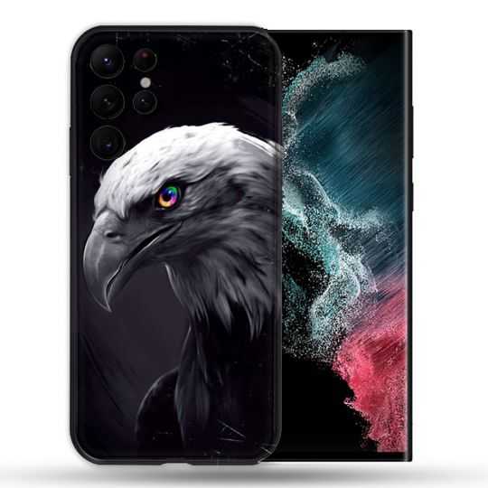 Coque Pour Samsung Galaxy S22 Ultra Animal Aigle Royal Noir