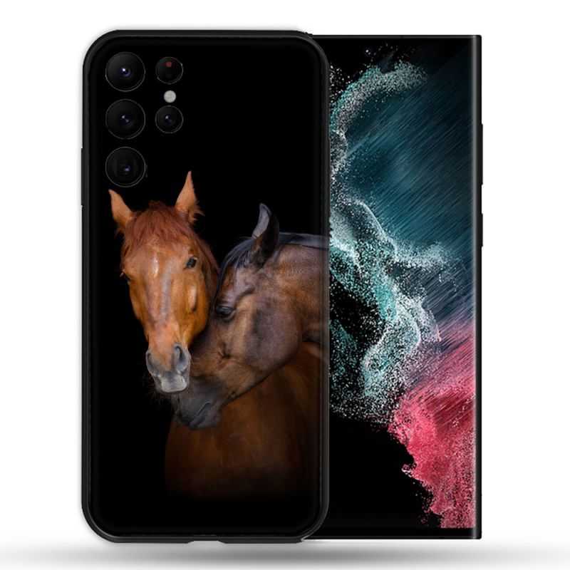 Coque Pour Samsung Galaxy S22 Ultra Animal Cheval Marron