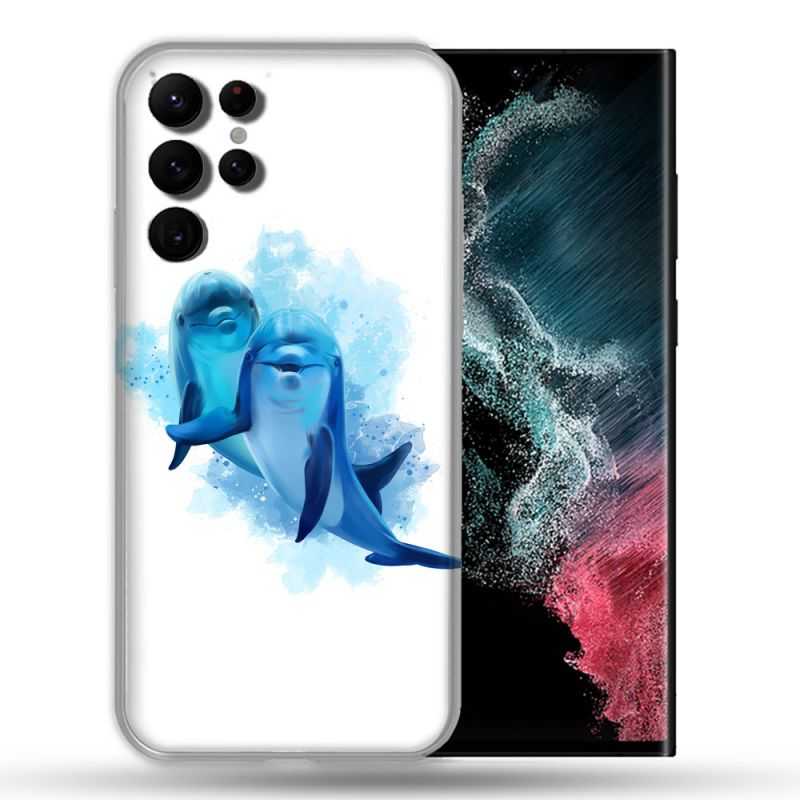 Coque Pour Samsung Galaxy S22 Ultra Animal Dauphin Duo