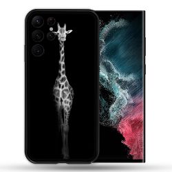 Coque Pour Samsung Galaxy S22 Ultra Animal Girafe Noire