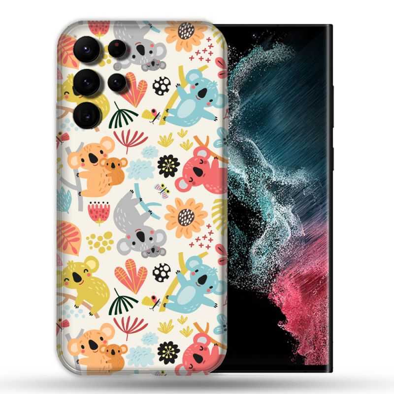 Coque Pour Samsung Galaxy S22 Ultra Animal Koala Pattern