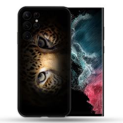 Coque Pour Samsung Galaxy S22 Ultra Animal Leopard Yeux