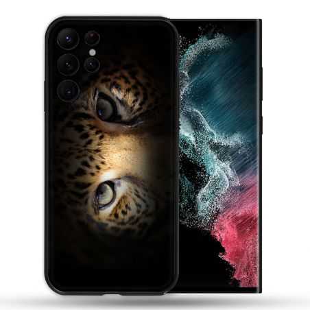 Coque Pour Samsung Galaxy S22 Ultra Animal Leopard Yeux