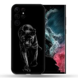 Coque Pour Samsung Galaxy S22 Ultra Animal Panthère Noire