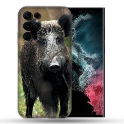 Coque Pour Samsung Galaxy S22 Ultra Chasse Sanglier bois