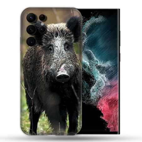 Coque Pour Samsung Galaxy S22 Ultra Chasse Sanglier bois