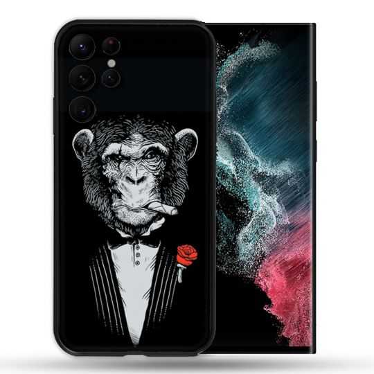 Coque Pour Samsung Galaxy S22 Ultra Decale Singe Mafia