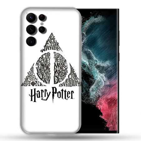 Coque Pour Samsung Galaxy S22 Ultra Harry Potter Hollows triangle Blanc
